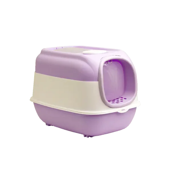 Premium Open Top Closed Litter Box with Scoop and Two Doors