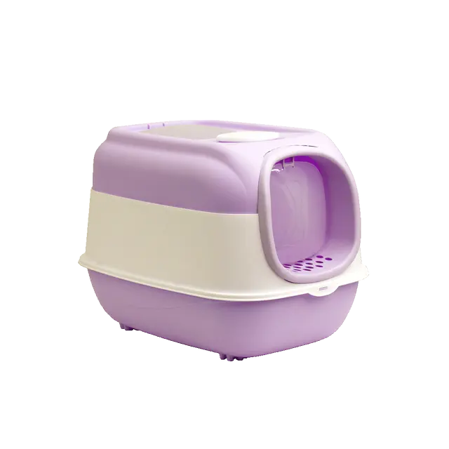 Premium Open Top Closed Litter Box with Scoop and Two Doors