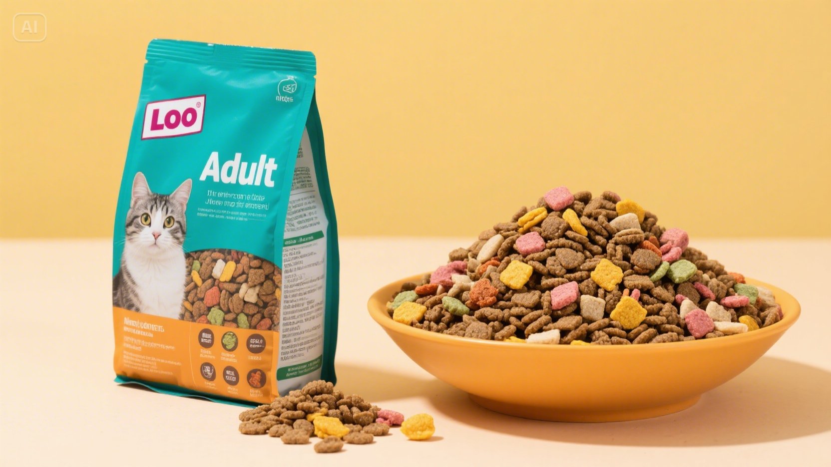 Loose Adult Dry Cat Food Multiple flavor 0.5 kg